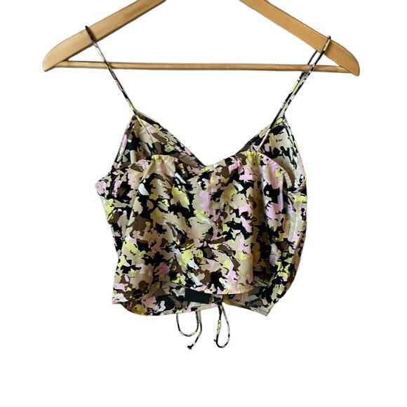 NEW Vero Moda Chaddie Singlet Cropped Tank Cami Tank Top Floral Size Small - Picture 3 of 10